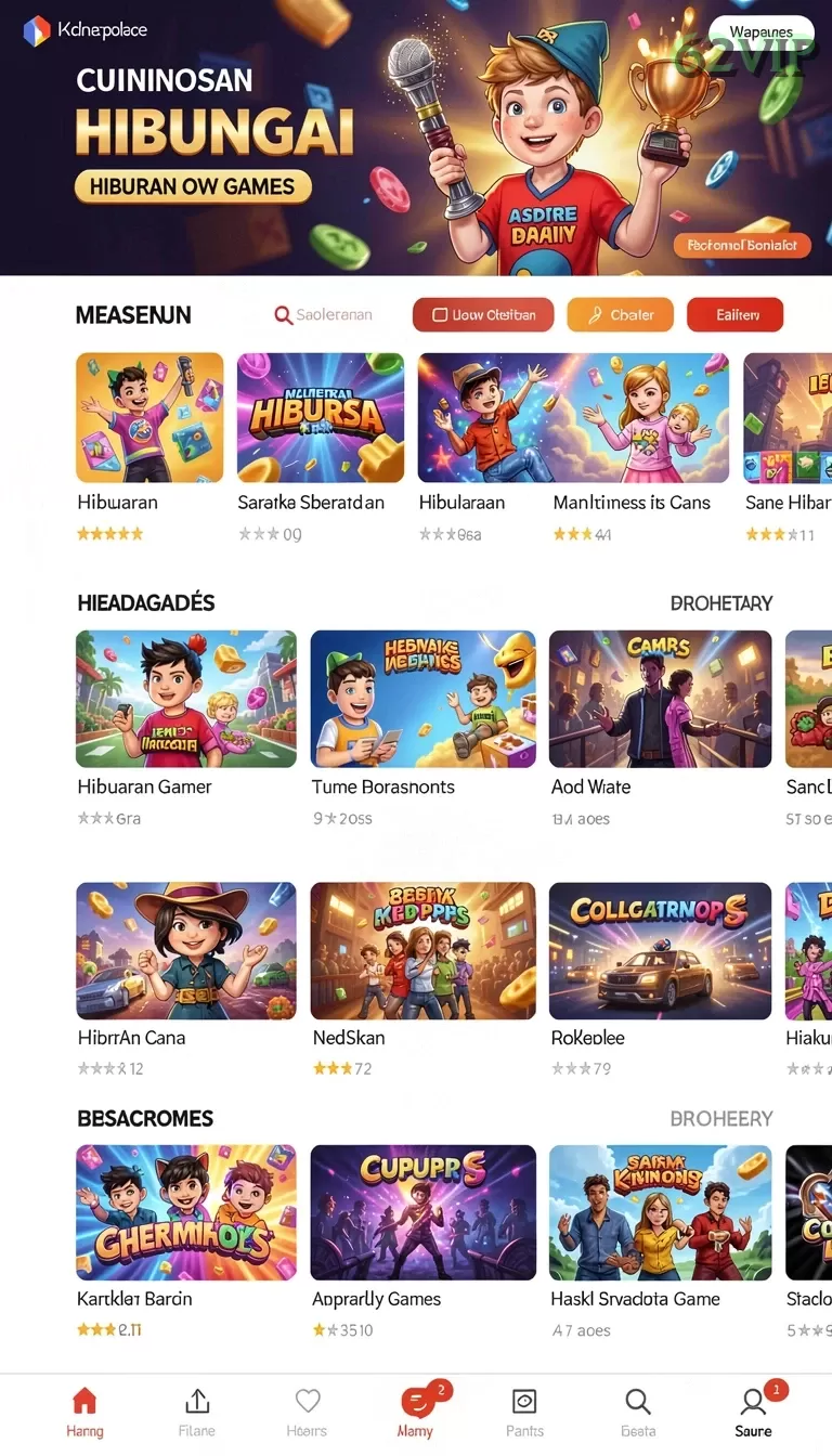 Cuplikan layar menu unduhan 62vip untuk perangkat Android